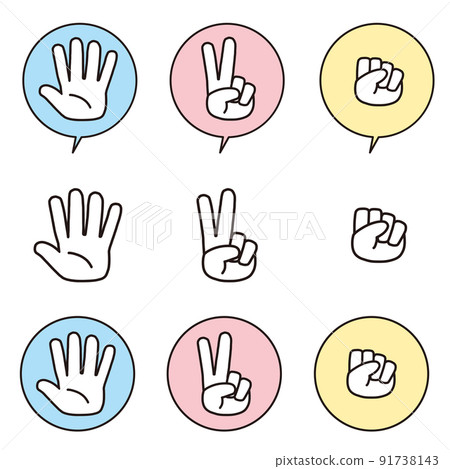 Rock-paper-scissors white 91738143