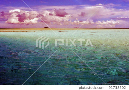 [宮古島] 色彩如畫的大海和天空 91738302