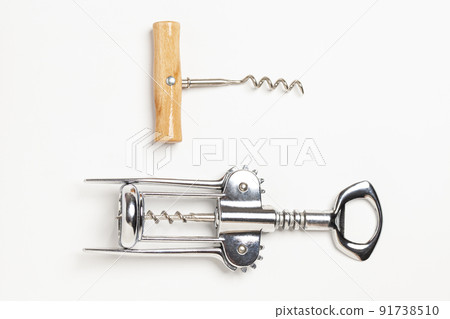 Corkscrews isolated on white background Corkscrews isolated on white background 91738510