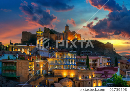 Panoramic view of Old town in Tbilisi city, Georgia. Panoramic view of Old town in Tbilisi city, Georgia. 91739598
