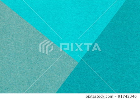 Texture of craft cyan and cerulean shade color paper background, macro. Structure of abstract turquoise cardboard 91742346