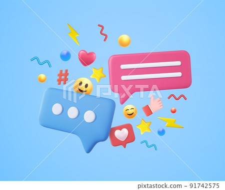 3d social media and technology with love, 3d social media and technology with love, 91742575