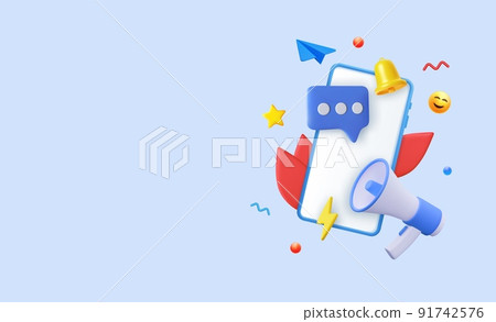 3d Social media creative idea. 3d Social media creative idea. 91742576