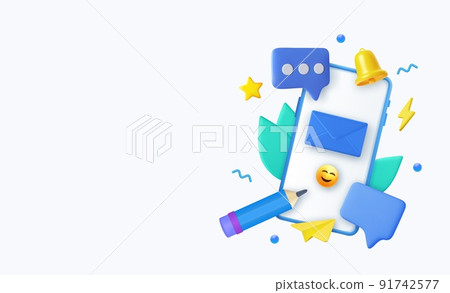3d Social media creative idea. 3d Social media creative idea. 91742577