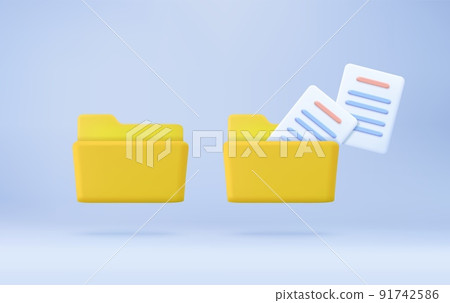 yellow computer folder-插圖素材 [91742586] - PIXTA圖庫