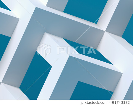 3d white parametric structure over blue background 91743382