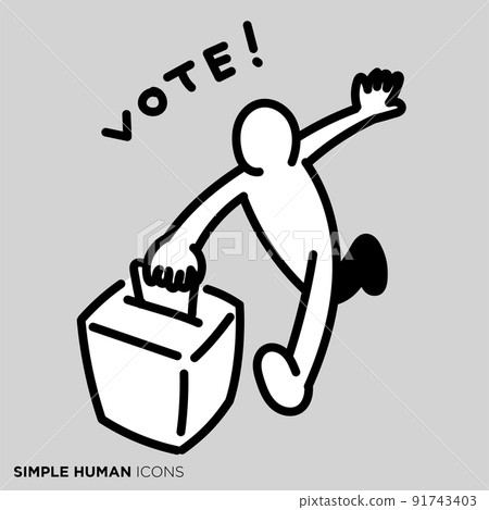 Pose illustration of a simple person "People who vote" Pose illustration of a simple person "People who vote" 91743403