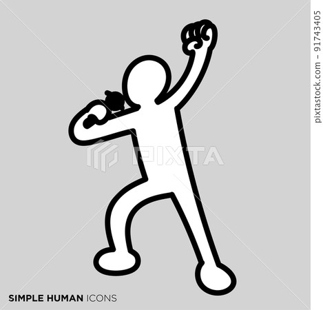 A simple person pose illustration "singer" A simple person pose illustration "singer" 91743405