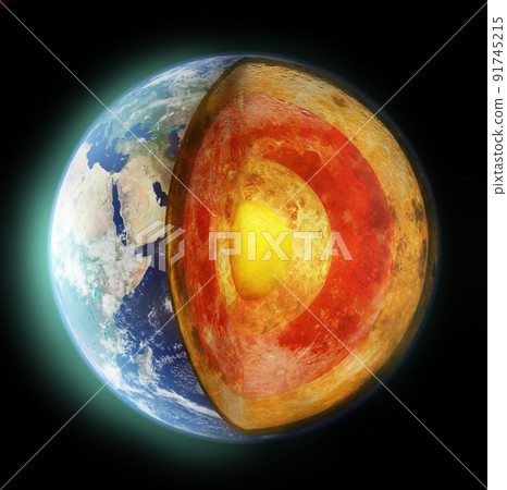 The Earth. Cross section of the varying layers of the earth - ALL design on this image is created from scratch by Yuri Arcurs team of professionals for this particular photo shoot. 91745215