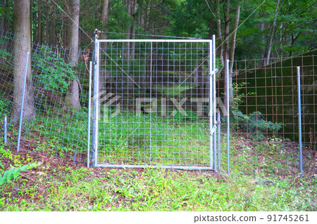 A gate to avoid wild boars installed on the promenade, Mimasaka City, Okayama Prefecture A gate to avoid wild boars installed on the promenade, Mimasaka City, Okayama Prefecture 91745261