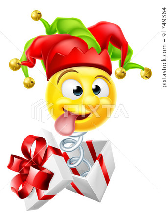 Jack in The Box Jester Fool Cartoon Emoticon Icon 91749364