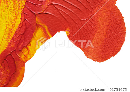 red yellow abstract acrylic painting color texture on white paper background by using rorschach inkblot method 91751675