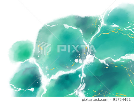 Watercolor marble texture fluid flow background painting luxury illustration 91754491