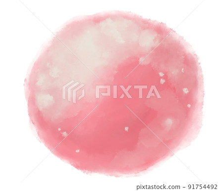 Watercolor paint circle background with white ink spot hilight element 91754492