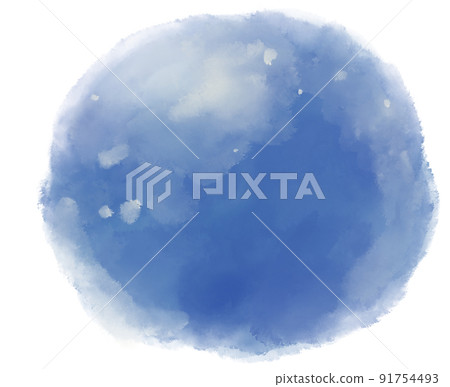 Watercolor paint circle background with white ink spot hilight element 91754493