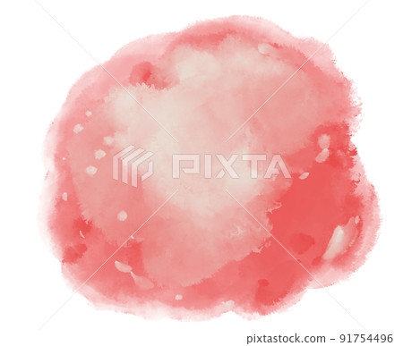 Watercolor paint circle background with white ink spot hilight element 91754496