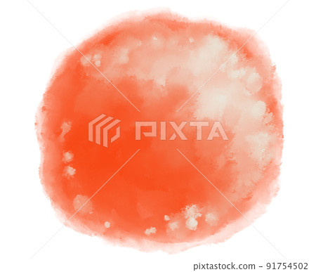 Watercolor paint circle background with white ink spot hilight element 91754502