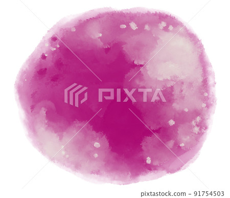 Watercolor paint circle background with white ink spot hilight element 91754503