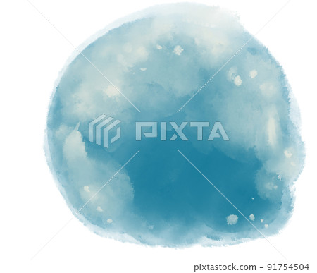 Watercolor paint circle background with white ink spot hilight element 91754504