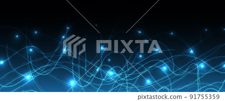 Neural network concept. Connected cells with links. High technology process. Abstract background 91755359