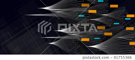 Neural network concept. Connected cells with links. High technology process. Abstract background Neural network concept. Connected cells with links. High technology process. Abstract background 91755366