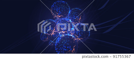 Neural network concept. Connected cells with links. High technology process. Abstract background Neural network concept. Connected cells with links. High technology process. Abstract background 91755367