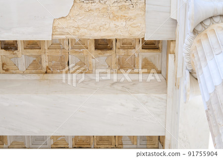 Ruins of temples on the Acropolis hill, Athens, Greece 91755904