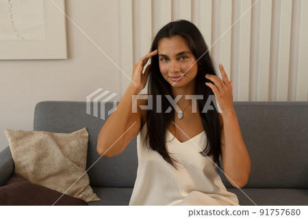 peacful woman portrait peacful woman portrait 91757680
