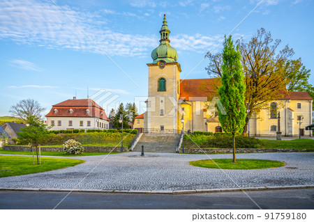 Rural church in small Czech town 91759180