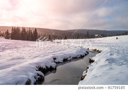 Wintertime landscape of Jizera Mountains 91759185