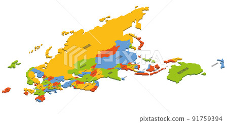 Isometric political map of Australia Isometric political map of Australia 91759394