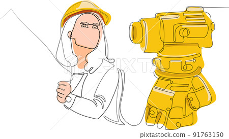 Caucasian worker with helmet on head using tablet Caucasian worker with helmet on head using tablet 91763150