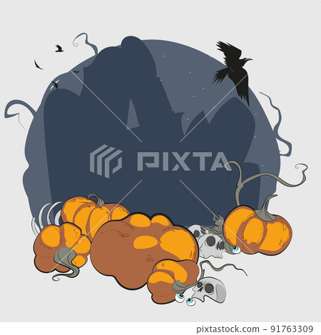 Vector Halloween cover website with space for text 91763309