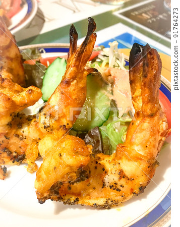 Indian food, tandoori prawn Indian food, tandoori prawn 91764273