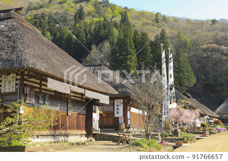 Good old Japanese original scenery Ouchi-juku Fukushima 91766657