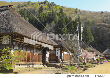 好古老的日本原風景 大內宿福島 91766658