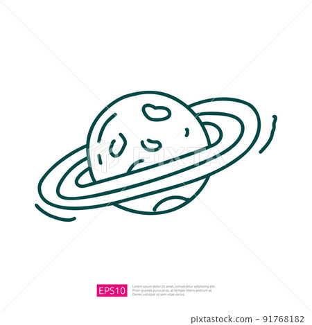 Ring Planet Saturn Doodle Icon Ring Planet Saturn Doodle Icon 91768182