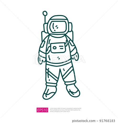 Hand Drawn Astronaut Doodle icon Hand Drawn Astronaut Doodle icon 91768183
