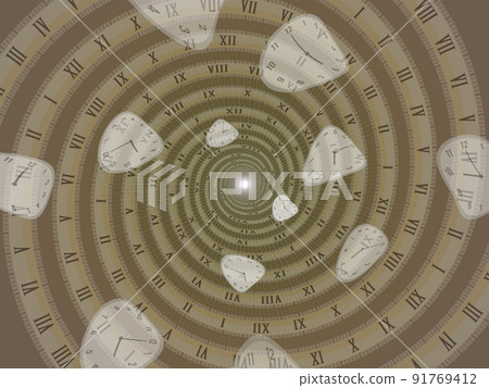 時間流逝的背景棕褐色矢量插圖側身 91769412