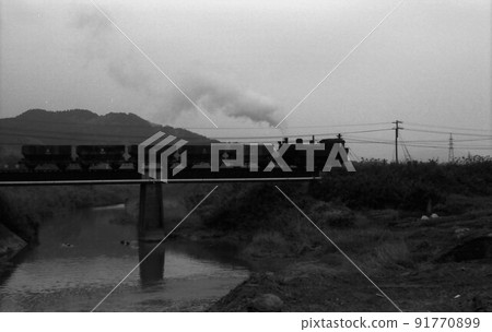 1976年九州築保，開島煤礦蒸汽機車記錄照片。 91770899
