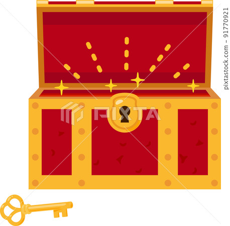 Shining treasure chest with open lid (front) 91770921