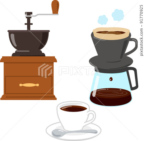 Coffee mill, dripper, coffee cup 91770925
