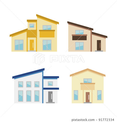Illustration variations of single-family homes and homes 91772334