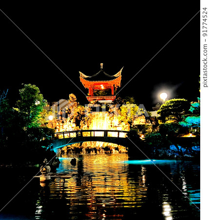 Okinawa Naha Fukushuen Night scenery Okinawa Naha Fukushuen Night scenery 91774524