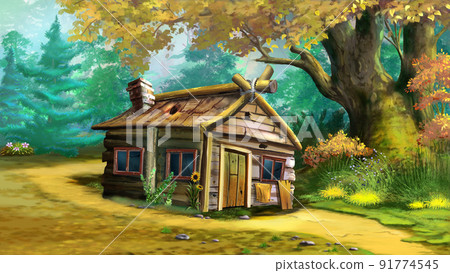 Old wooden house illustration Old wooden house illustration 91774545