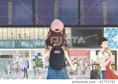 去機場前去機場的女孩 91775792