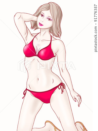 紅色比基尼 紅色比基尼 91776387