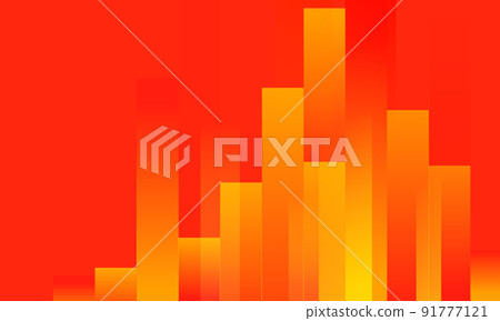 A red background material with the image of a rising graph. 91777121