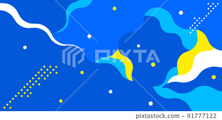 Pop blue waveform. Abstract background material. 91777122