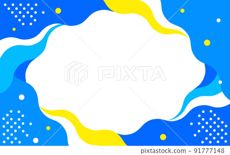 A refreshing wave background. Vector frame material. 91777148